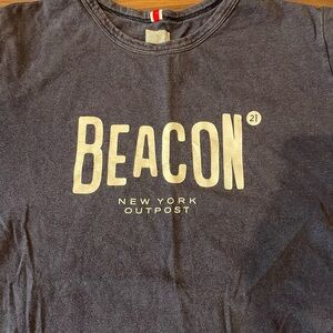 Special edition, T-shirt from Tracksmith, featuring the city of Beacon, NY.